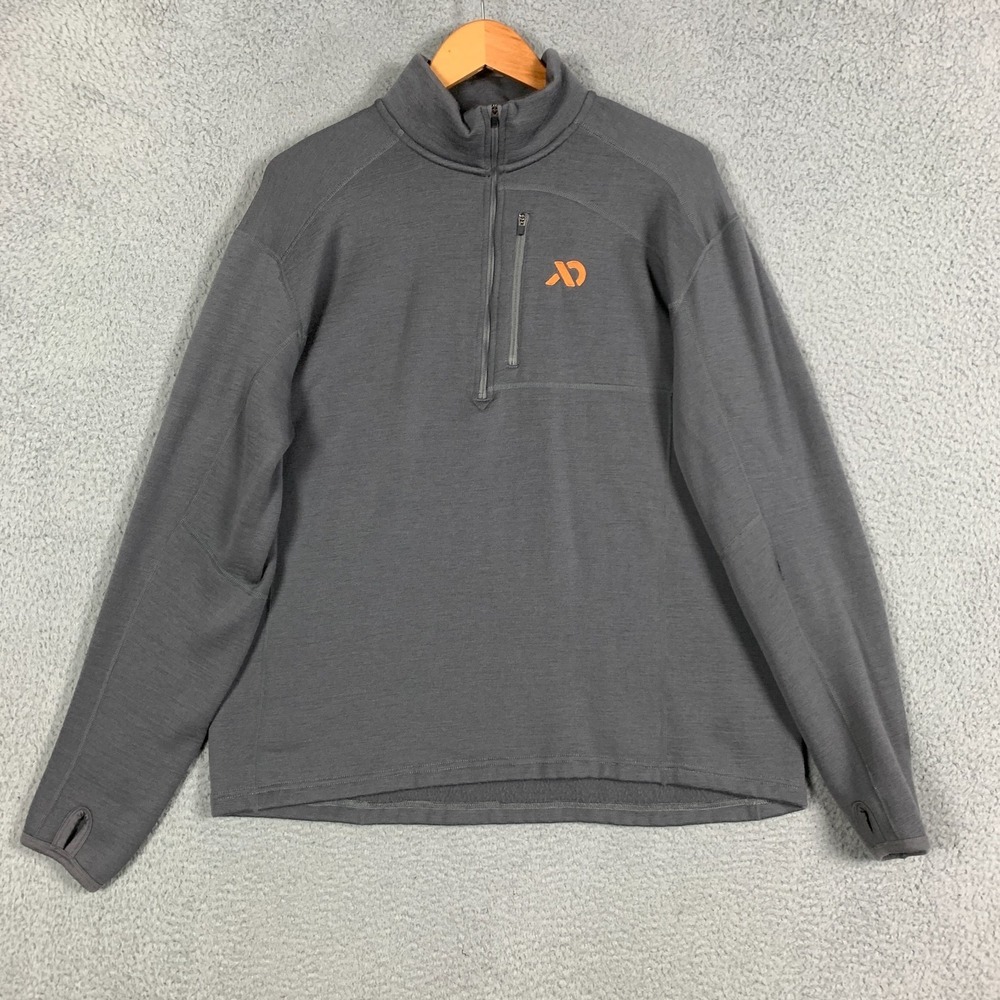 First Lite Furnace Merino Pullover Men's XL Ash Grey 1/4 Zip EXP 350 Hunting